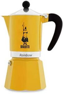 Bialetti Rainbow Cafetera Italiana Espresso, 6 Tazas, Aluminio, Amarillo