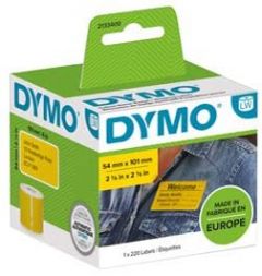 DYMO 2133400 etiqueta autoadhesiva Rectángulo redondeado Desmontable Amarillo 220 pieza(s)