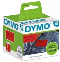DYMO 2133399 etiqueta autoadhesiva Rectángulo redondeado Desmontable Rojo 220 pieza(s)