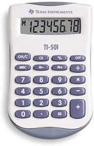 Texas Instruments TI-501 calculadora Bolsillo Calculadora básica Azul, Blanco