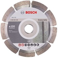 Bosch Professional 1 x Disco Tronzador de Diamante Standard for Concrete, para Hormigón, Hormigón Poroso, Ø 150 x 22.23 x 2 x 10 mm, Accessorios para Amoladoras
