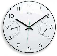 Mebus 16106 Quarz-Wanduhr Reloj de cuarzo Alrededor Negro, Blanco
