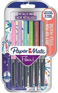 PAPER MATE Papermate 95239 Blíster 6 rotuladores Flair Nylon Multicolor, Metallic
