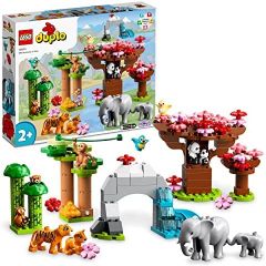 LEGO 10974 Duplo Fauna Salvaje de Asia, Animales de Juguete con Sonido, Aprendizaje Temprano, Oso Panda, Regalo para Niños y Niñas de Entre 2 y 5 Años