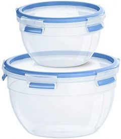 EMSA CLIP & CLOSE N1011600 recipiente de almacenar comida Alrededor Contenedor 2,6 L Azul, Transparente 2 pieza(s)
