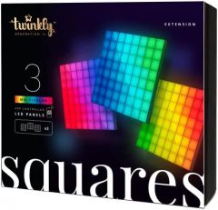 Twinkly Squares Extension Kit Kit de iluminación inteligente Wi-Fi/Bluetooth Negro