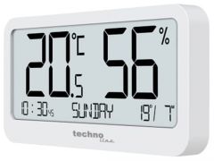 WS9455 pequeño termómetro de oficina, termómetro, higrómetro, temperatura y humedad, hora