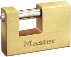 Master Lock 608EURD Candado Rectangular con Cuerpo de Latón Macizo a Llaves, Oro, 8,3 x 8,5 x 1,8 cm
