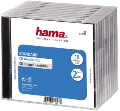 Hama CD Double Jewel Case Standard, Pack 10 2 discos Transparente