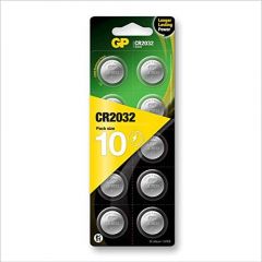 GP Batteries GPCR2032-2CPU10 CR 2032 - Pila de botón (Litio, 3 V, 10 Unidades)