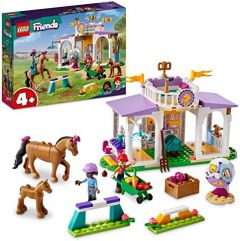 LEGO 41746 Friends Clase de Equitación con 2 Figuras de Caballos de Juguete, Mini Muñecas Aliya y MIA, Juego de Veterinaria, Regalos de Animales para Niñas y Niños