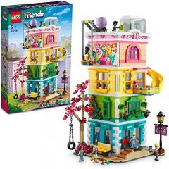 LEGO 41748 Friends Centro Comunitario de Heartlake City, Juguete Modular con Estudios de Arte y Grabación, Zona Gamer y Perrito Pickle, Regalo de Reyes para Niñas y Niños de 9 Años o Más
