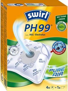 Swirl PH 99 MicroPor Plus Green para Aspiradora AEG, Electrolux, Antialergénico, Alta Potencia de Aspiración Permanente, 4 Bolsas + 1 Filtro, Blanco