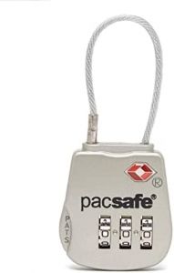 Pacsafe Prosafe 800 TSA 3 Dial Cable Lock Candado para Equipaje, 8 cm, Silver 705