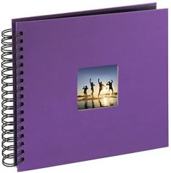 Hama Fine Art Álbum de Fotos con Espiral (24 x 17 cm), Cartón, Púrpura, 28 x 24 cm