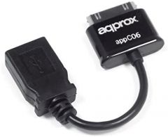 Approx appC06 cable de teléfono móvil Negro USB A Apple 30-pin