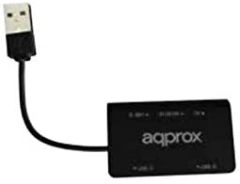 Approx ! 3 ports USB HUB 2.0 + MicroSD/SD Card Reader - Hub - 3 x USB 2.0 - desktop ratón