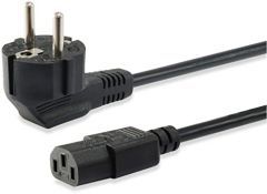 Equip 112121 cable de transmisión Negro 3 m Enchufe tipo F C13 acoplador