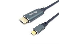 Equip 133416 adaptador de cable de vídeo 2 m USB Tipo C HDMI tipo A (Estándar) Gris, Negro