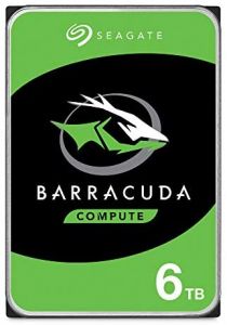 Seagate BarraCuda, 6TB, Disco duro interno, HDD, 3,5", SATA 6 Gb/s, 5400 r.p.m., caché de 256 MB para ordenador de sobremesa y PC (ST6000DM003)