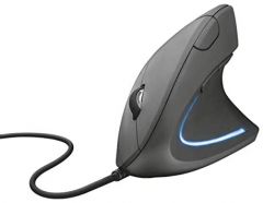 Trust verto raton vertical ergonomico usb 1600dpi - 5 botones - uso diestro - cable de 1.50m - color negro