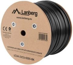 Lanberg LCU6-21CU-0305-BK cable de red Negro 305 m Cat6 U/UTP (UTP)