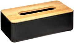 Caja de pañuelos de baño bambu-negro colección 'baltik'