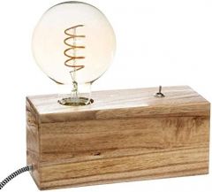 Lámpara con base de madera  20x20x8,8cm