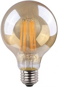 Bombilla de globo con filamento de led. cristal vintage e27 8w 720lm 2000k luz calida ø8x12cm edm