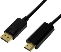 LogiLink CV0127 adaptador de cable de vídeo 2 m DisplayPort HDMI tipo A (Estándar) Negro