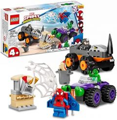 LEGO 10782 Marvel Spidey y Su Superequipo Camiones de Combate de Hulk y Rino, Juguete para Niños y Niñas de 4+ Años