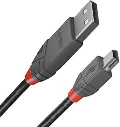 LINDY - Cable USB a Micro USB 2.0 A/B, Anthra Line 0.2 Metros, Transferencia de Datos a 480 Mbps | Cable de Carga | Compatible con Televisor, Monitor, Tablet, Portátil | 10 Años de Garantía