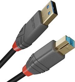 Lindy 36743 cable USB 3 m USB 3.2 Gen 1 (3.1 Gen 1) USB A USB B Negro, Gris