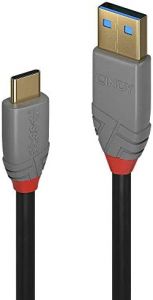 Lindy 36911 cable USB 1 m USB C USB A Negro, Gris