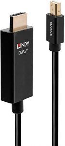 Lindy 40920 adaptador de cable de vídeo 0,5 m Mini DisplayPort HDMI Negro