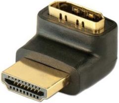Lindy HDMI 90° Negro - Adaptador para cable (HDMI, HDMI, Macho/Hembra, Negro)