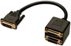 Lindy DVI Splitter Cable cable DVI 0,18 m DVI-D Negro