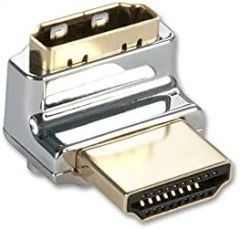 LINDY 41506 Cromo - Adaptador HDMI (90 grados, dorado)