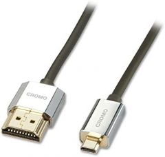 Lindy 41680 cable HDMI 0,5 m HDMI tipo A (Estándar) HDMI tipo D (Micro) Negro, Plata