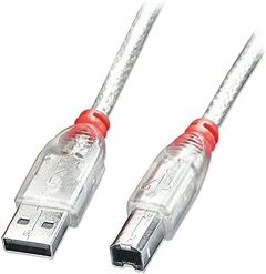 Lindy USB2,0CABLETYPEA/B, Transparent, 5M