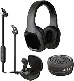 Denver BTC-413 auricular y casco Inalámbrico Diadema, Dentro de oído Llamadas/Música Bluetooth Negro