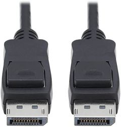 Tripp Lite P580-006-V4 Cable DisplayPort 1.4 con Conectores de Seguridad - 8K UHD, HDR, 4:2:0, HDCP 2.2, M/M, Negro, 1.83 m [6 pies]