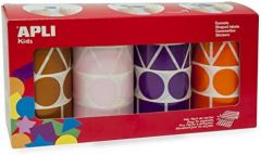 Apli caja de 4 rollos con 5428 gomets formas geométricas y colores surtidos