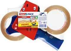 Tesa pack de 2 rollos cinta de embalaje tesapack strong 66mx50mm transparente + dispensador