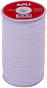 Apli bobina de cuerda elástica plana 5mmx100m blanco