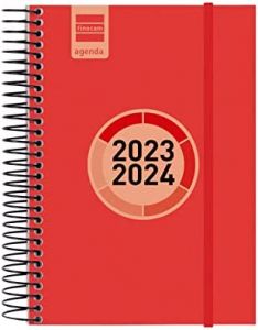 Finocam agenda escolar espir label e8 espiral 1dp rojo 2023-2024