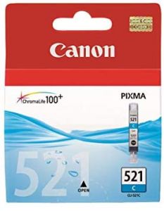 Canon CLI-521 C Cartucho de tinta original Cian para Impresora de Inyeccion de tinta Pixma iP3600-iP4600-iP4700-MP540-MP550-MP560-MP620-MP630-MP640-MP980-MP990-MX860-MX870