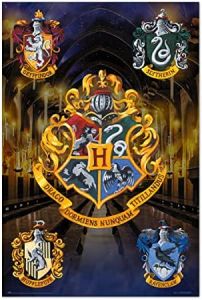 Poster harry potter escudos hogwarts