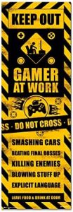 Poster puerta gameration gaming caution