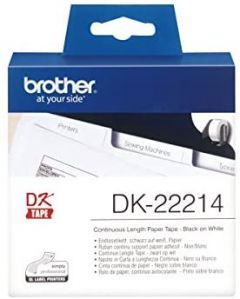 Brother DK-22214 cinta para impresora de etiquetas Negro sobre blanco